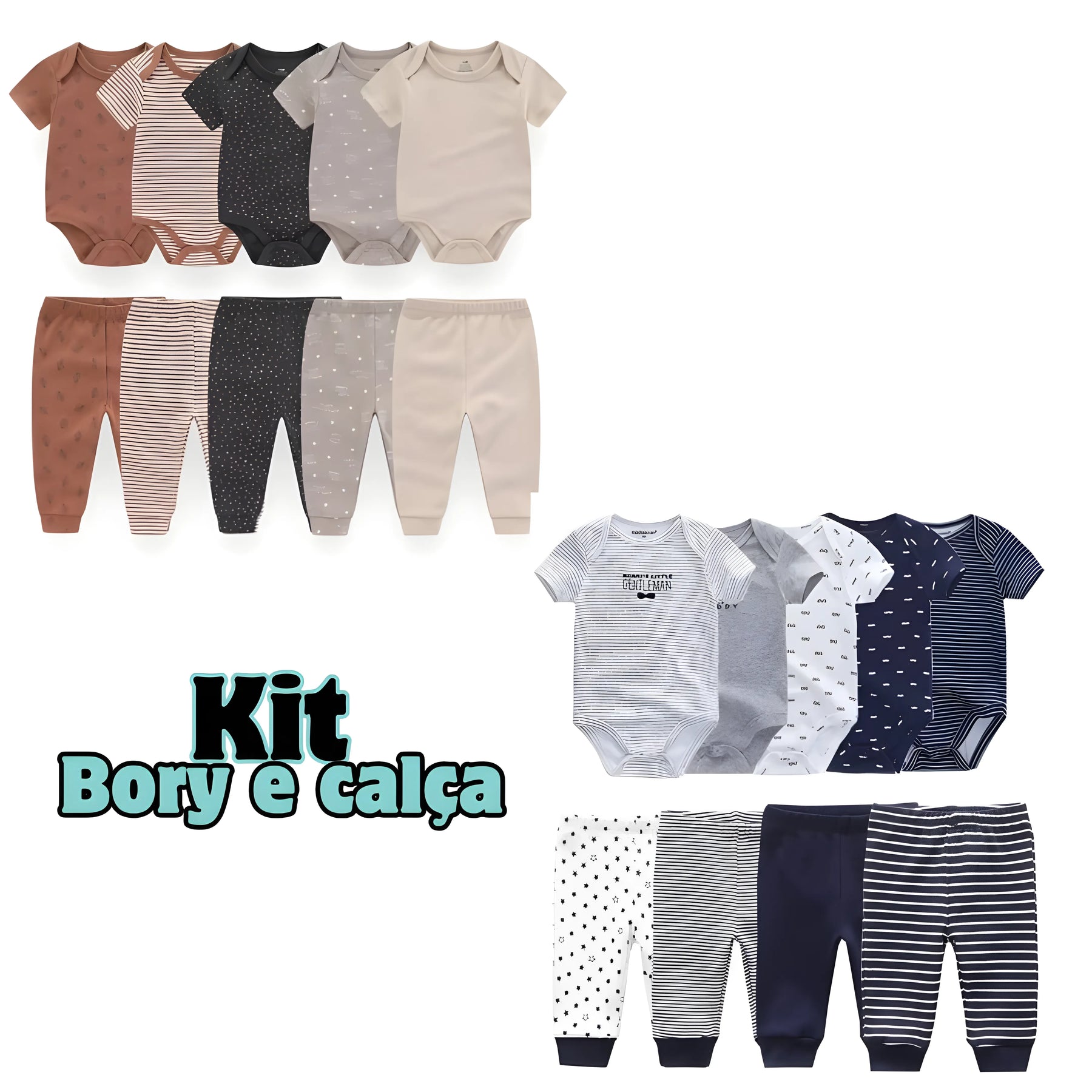 Kit Conjunto Body e Calça Algodão